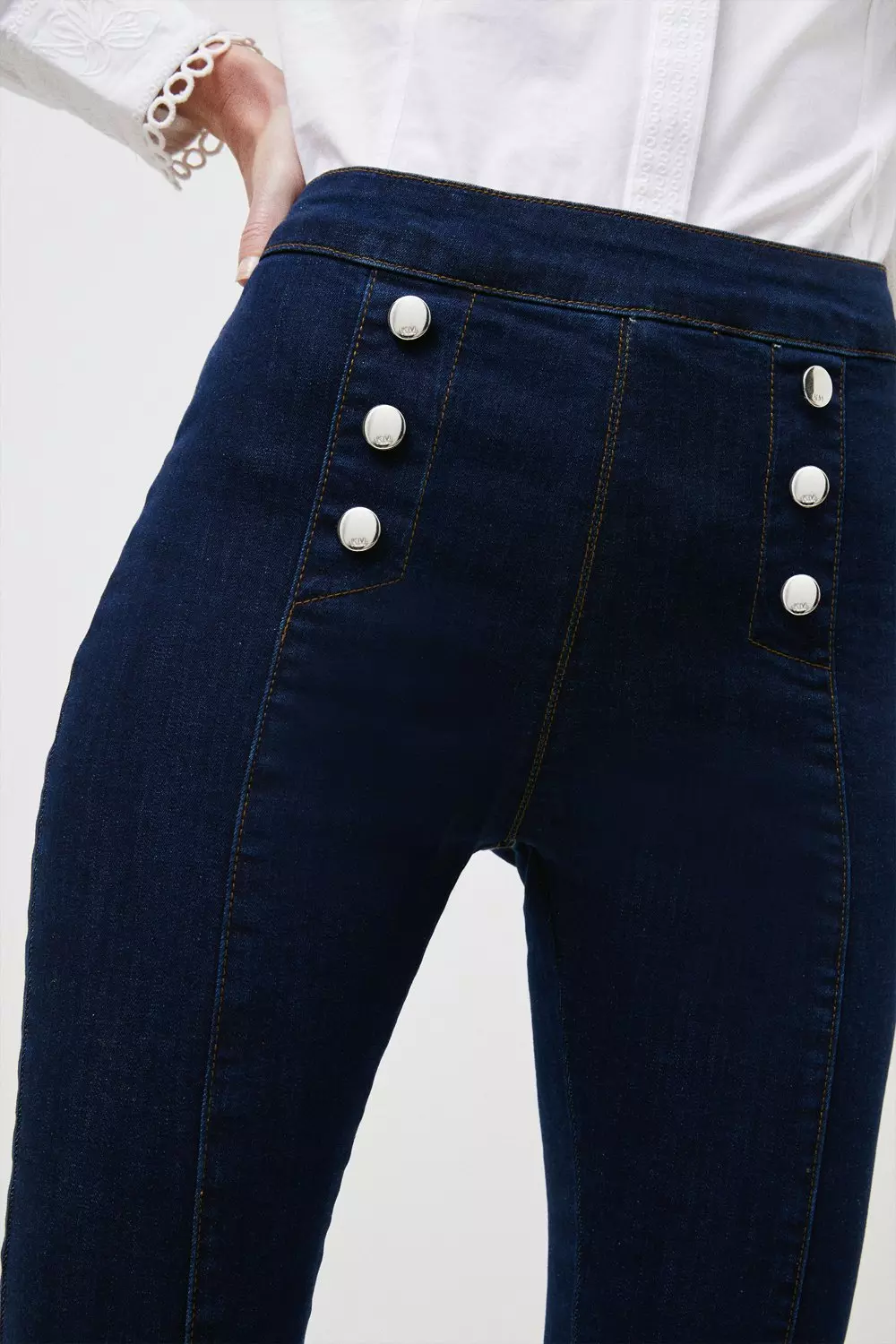 Button front jeans store womens